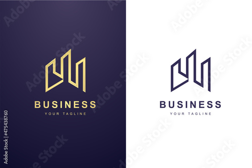 Initial Letter W Logo For Business or Media Company.