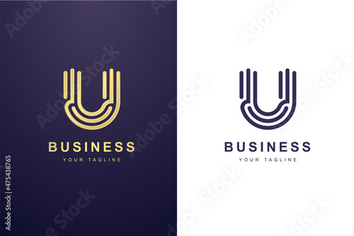 Initial Letter U Logo For Business or Media Company.