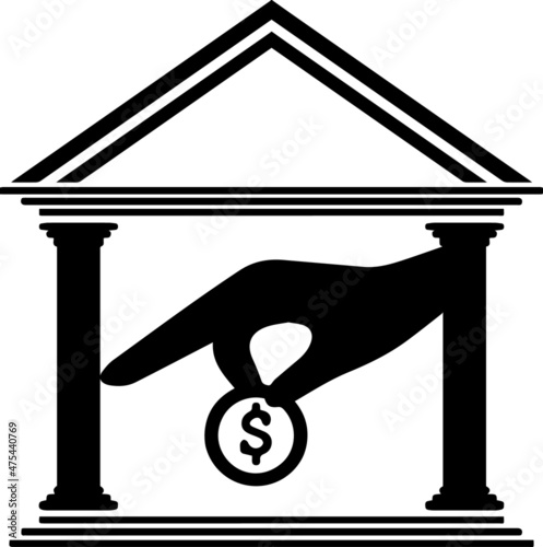 bank icon line art design vector illustration
