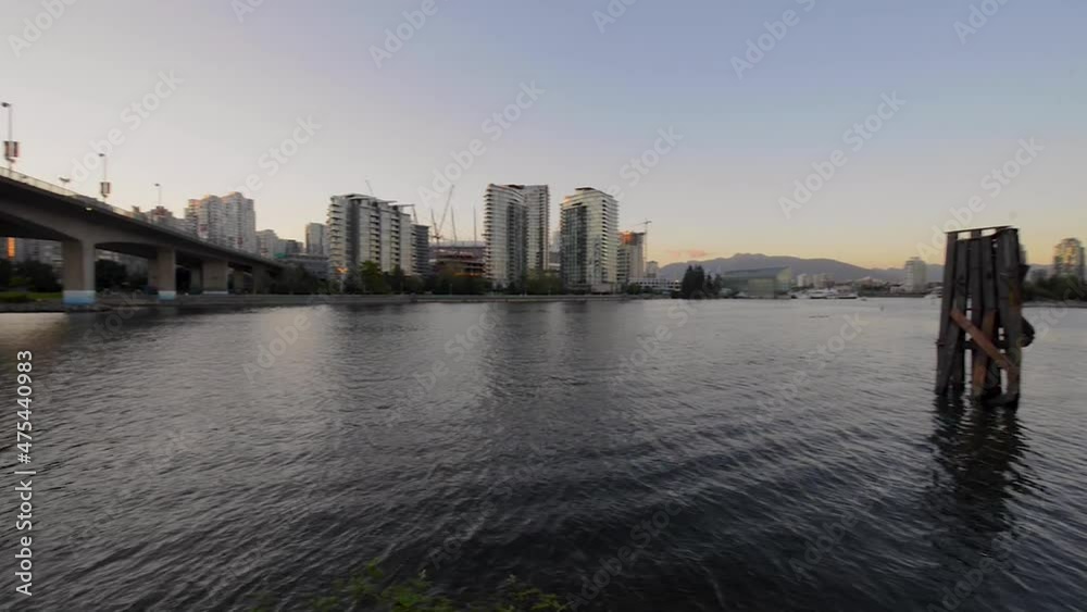 Vancouver Canada's West End seen from the other side of False Creek just as the sun sets. Vancouver Canada's West End seen from the other side of False Creek just as the sun sets.
