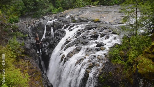 The beautifil Englishman Falls waterfall near Campbell River on Vancouver Island in BC Canada. photo