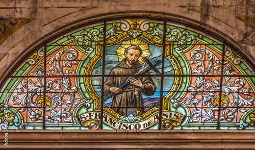 Saint Francis de Assisi Stained Glass Santiago Metropolitan Cathedral, Chile. Church completed 1799.