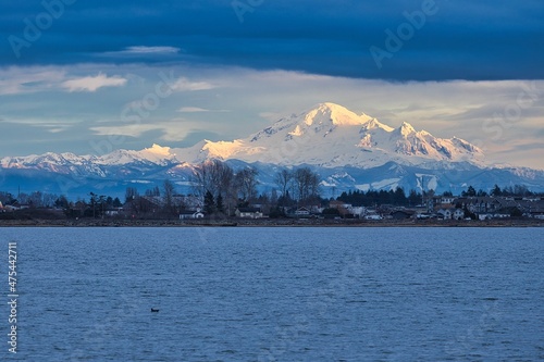 Mt. Baker in the Evening Covered in Snow © Barrie
