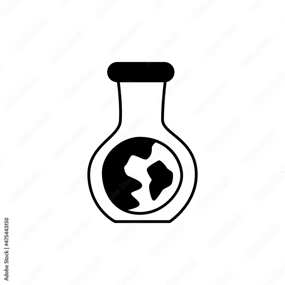 Eco Science / Chemistry Icon in black flat glyph, filled style isolated on white background Eco Science / Chemistry Icon in black flat glyph, filled style isolated on white background