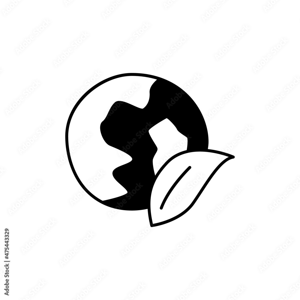 Eco earth, ecology Icon in black flat glyph, filled style isolated on white background Eco earth, ecology Icon in black flat glyph, filled style isolated on white background