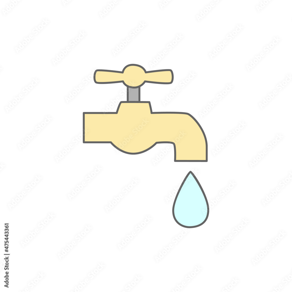 Water Tap Icon in color icon, isolated on white background Water Tap Icon in color icon, isolated on white background