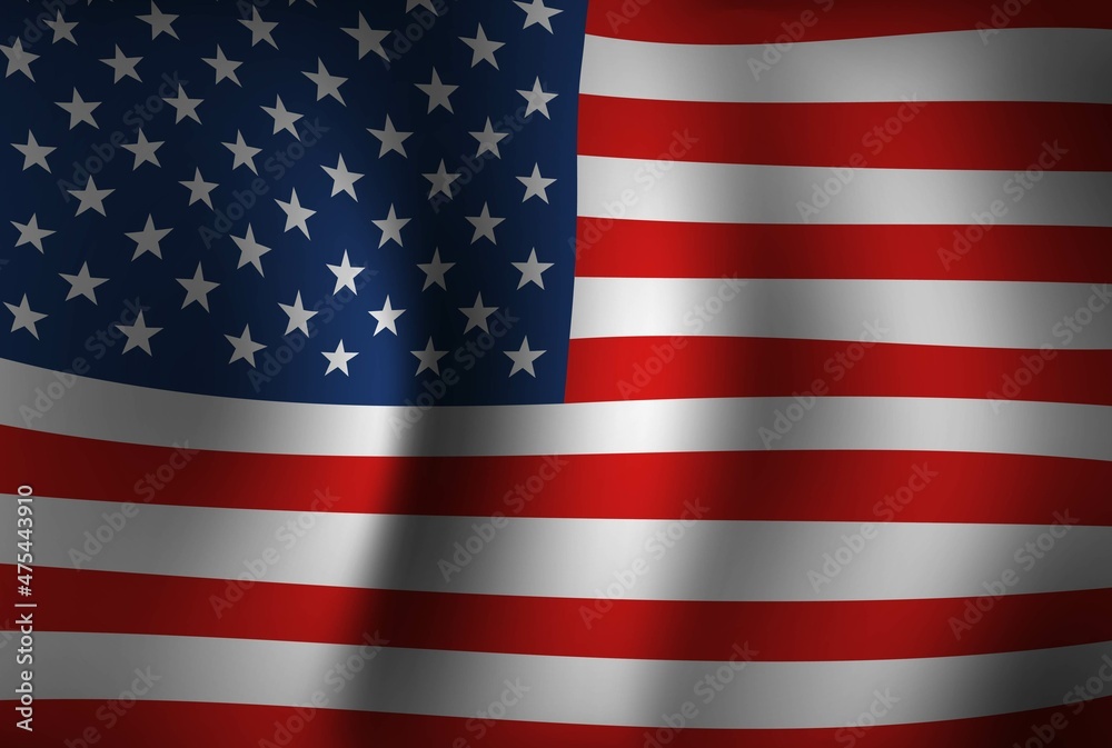 Fototapeta premium United States Flag Background Vector 3D US America