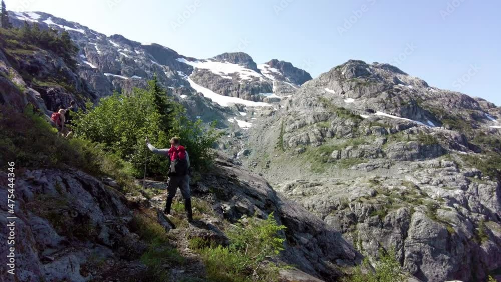 Hiking Towards Summit and Glacier, Big Interior Mountain Vancouver Island Hiking Towards Summit and Glacier, Big Interior Mountain Vancouver Island