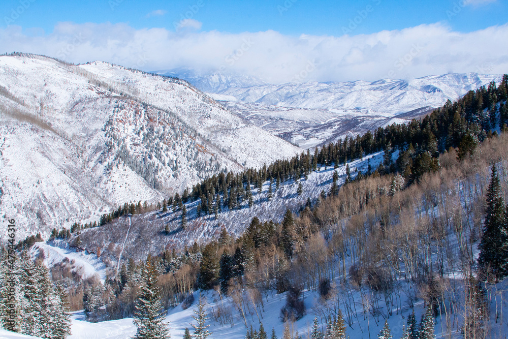 View of the Elk Mountains shot on Aspen Snowmass Ski Resort.