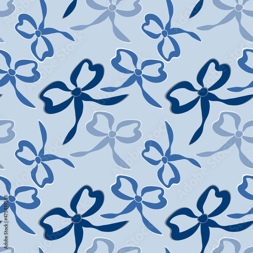 A seamless pattern on a square background is a ribbon bow