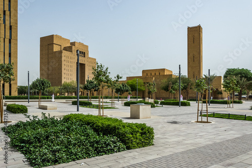 View of the external part of the Criminal Court Complex of Riyadh, Saudi Arabia. Part of the public institutions located in the very heart of the old town of the capital of Saudi Arabia