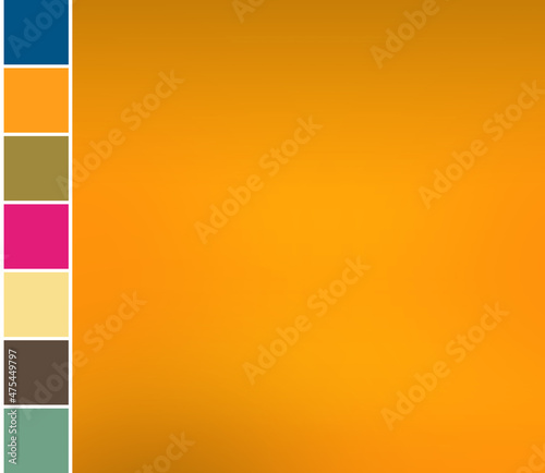 Gahlia Orange gradient color background with theme Designer Color Palette. Designer pack with photograph and swatches references. Color Trend 2022