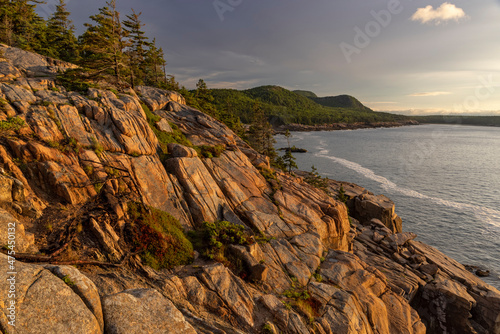 Otter Cliffs at sunrise in Acadia National Park, Maine, USA
