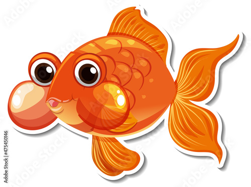 Goldfish animal cartoon sticker
