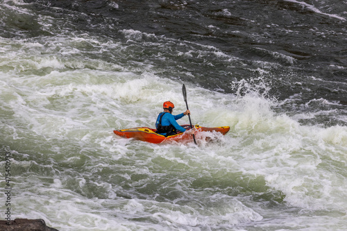 USA, Maryland, Great Falls, Potomac River and Kayaker © Danita Delimont