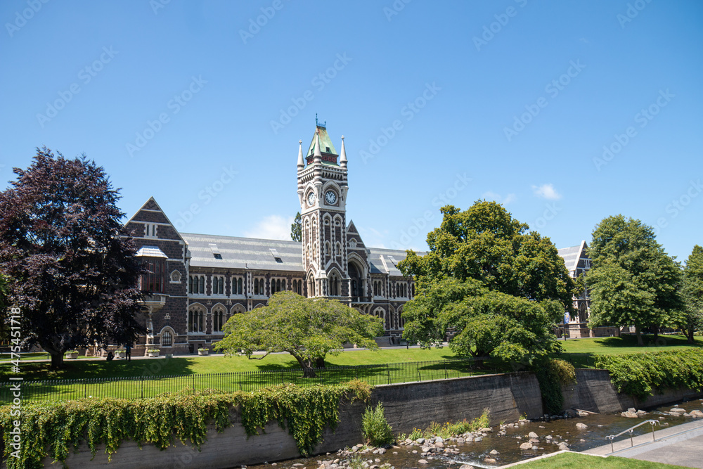Clock Tower Building, University of Otago in Dunedin, south island, new zealand