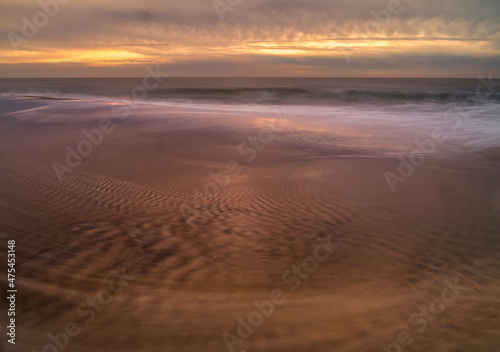 USA  New Jersey  Cape May National Seashore. Sunrise on shore.