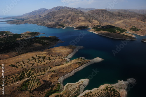 Keban Dam, Elazg, Turkey. Dam Lake and Mountains. photo