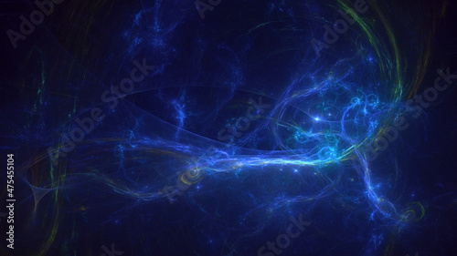 3D rendering abstract blue technology fractal background © BetiBup33