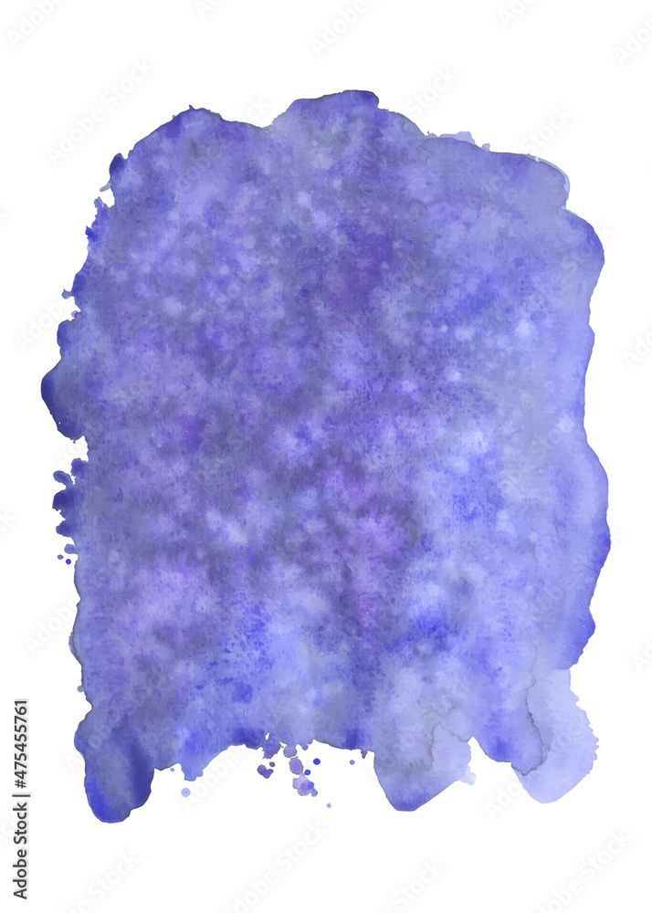 Purple watercolor hand-painted stain shape