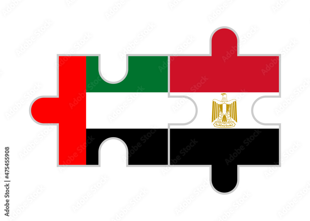 puzzle pieces of uae and egypt flags. vector illustration isolated on white background
puzzle pieces of uae and egypt flags. vector illustration isolated on white background