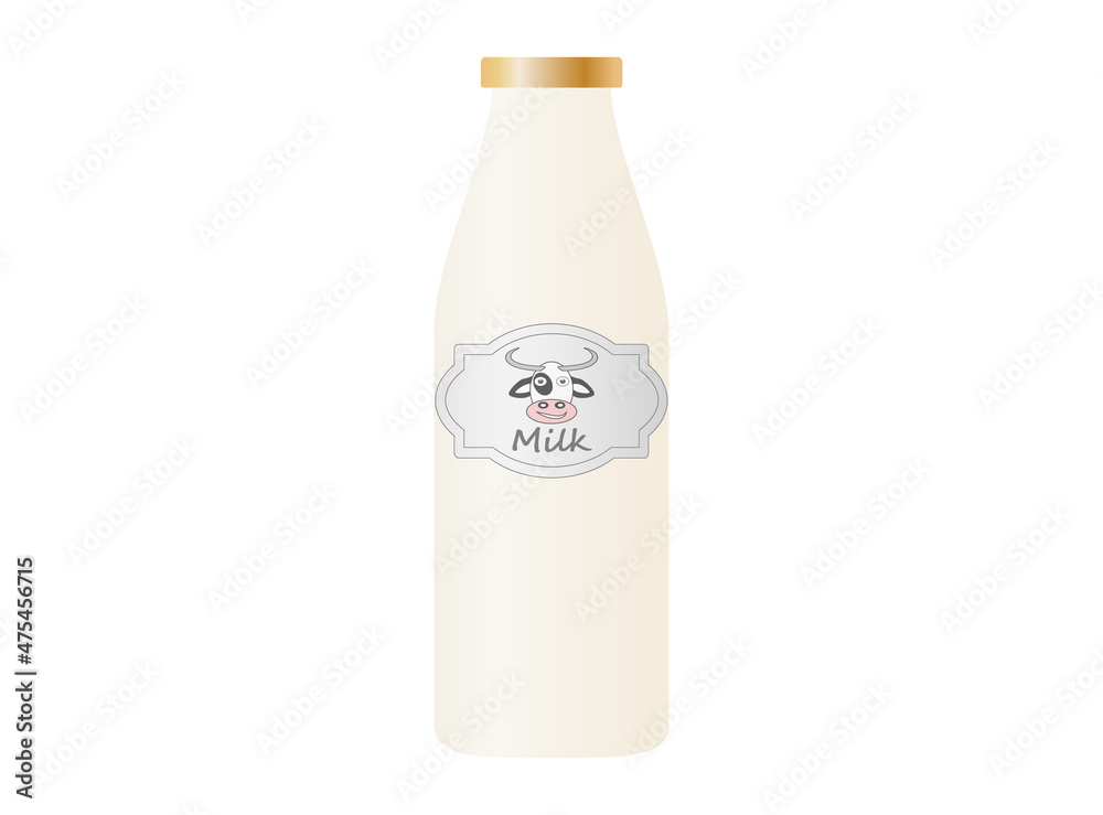 Milk bottle isolated on white, vector illustration Milk bottle isolated on white, vector illustration