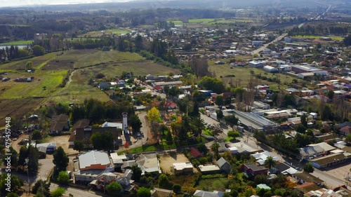 Orbital drone shot of Litueche Region de Ohiggins sexta region CHILE 
Fomous near of surf spot and kite surfing