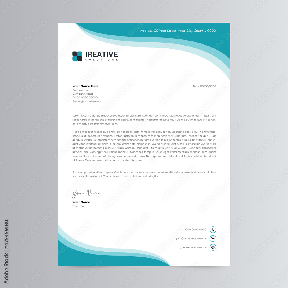 Clean and Corporate Letterhead Template Clean and Corporate Letterhead Template