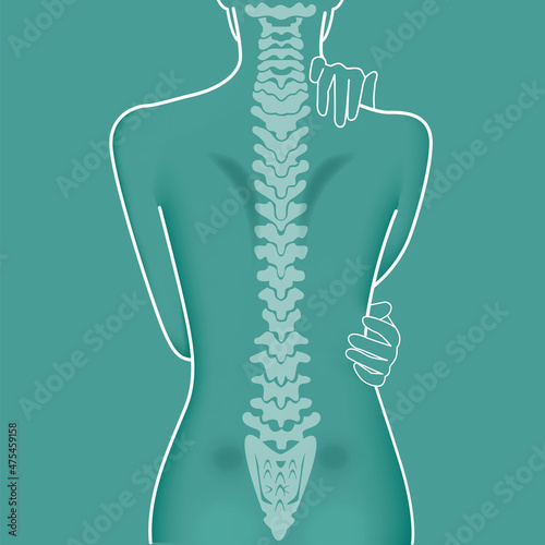 Woman body vertebral anatomy