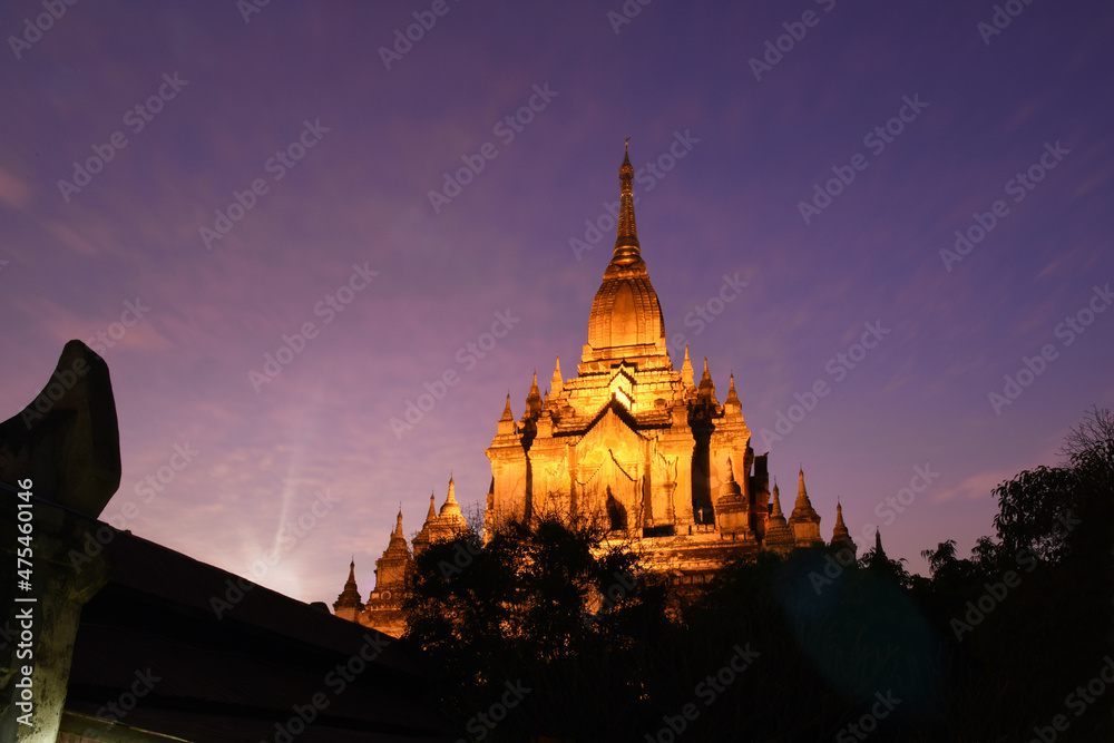 The Ananda Temple, located in Bagan, Myanmar is a Buddhist temple built in 1105 AD during the reign of King Kyanzittha of the Pagan Dynasty