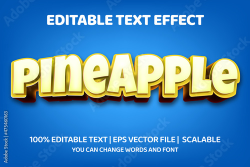 3d bold pineapple text style effect