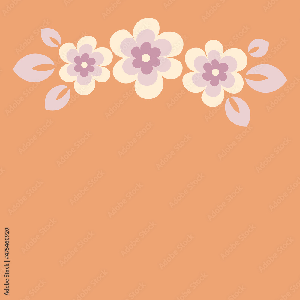 Naklejka premium a stylized postcard or banner for an inscription with flowers - graphics. Gift, congratulations