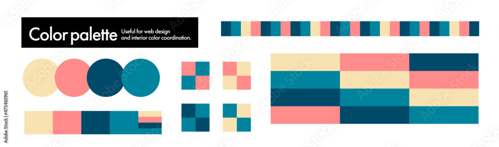 流行のカラーパレット素材 配色 カラーチャート 色見本 基本の色 色相 色相環 Stock Vector Adobe Stock