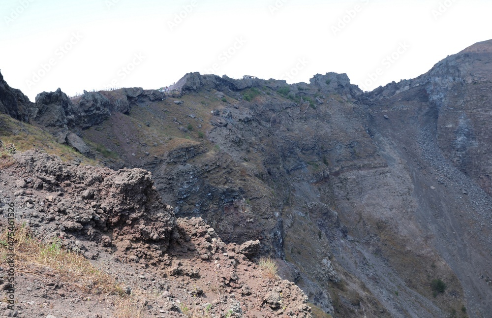 crater of the dormant Vesuvius volcano near the city of Naples in Southern Italy