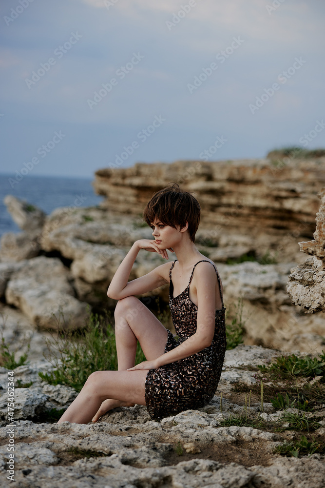 woman in dress modern nature luxury posing freedom Lifestyle