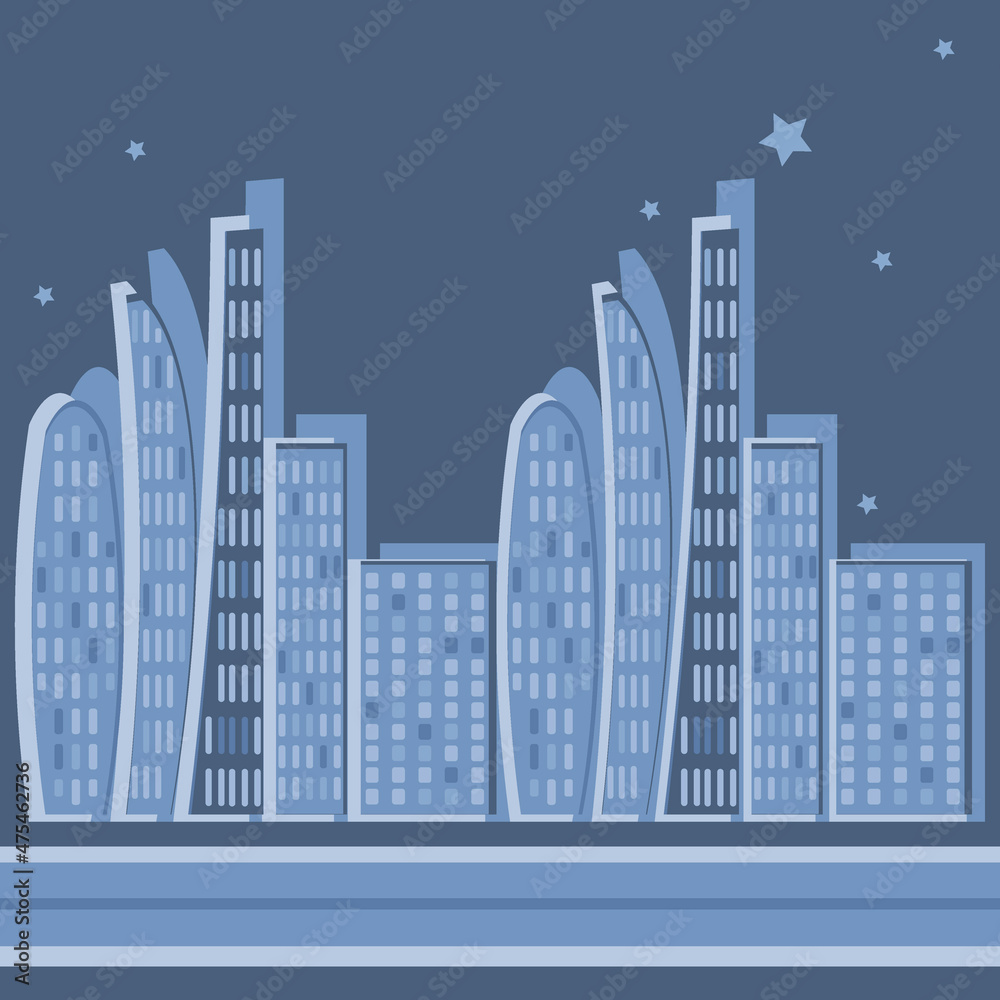 Obraz premium night city - graphics. Megalopolis, modern architecture. Design elements