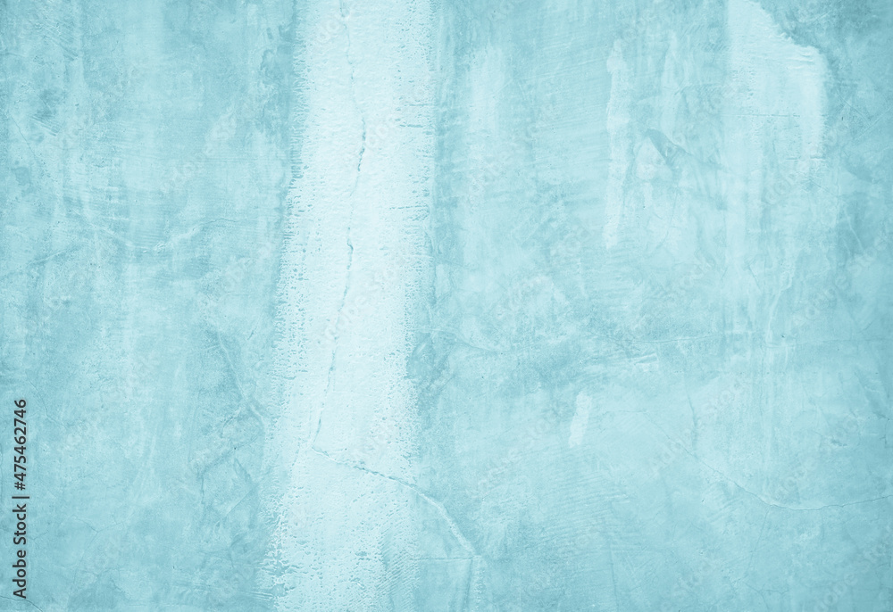Naklejka premium Blue and white concrete stone texture for background in summer wallpaper. Concrete abstract wall of light cyan color, cement texture mint green for design.