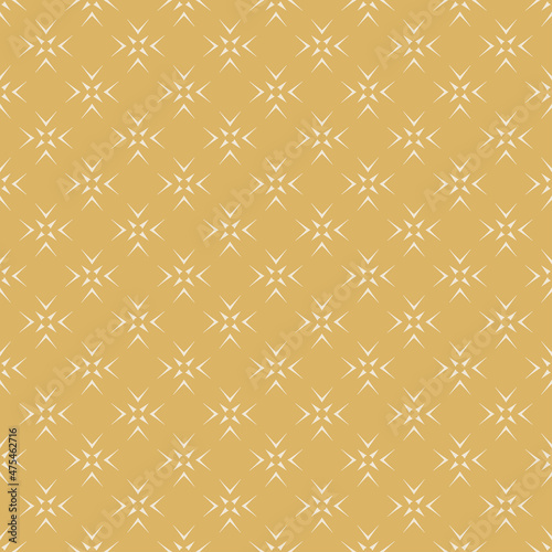 Background image with simple decorative ornament on gold backdrop for your design. Seamless background for wallpaper  textures. Vector illustration.