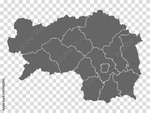Map State Styria of Austria on transparent background. Blank Map Styria with districts for your web site design, logo, app, UI. Austria. EPS10.