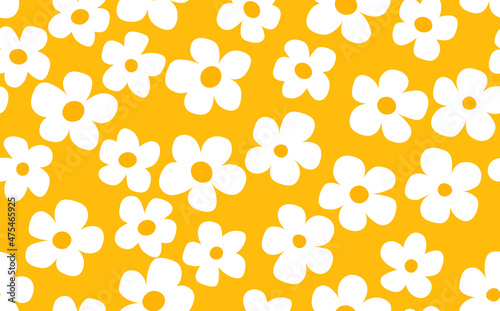 Floral seamless with hand drawn color flowers. Cute summer background. Modern floral compositions. Fashion vector stock illustration for wallpaper, posters, card, fabric, textile