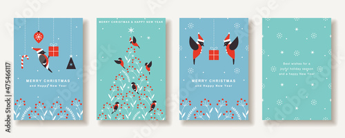 Christmas Card Set Of Christmas Bird