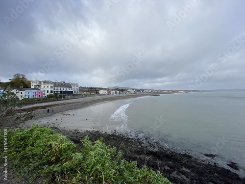 Beautiful view of the sea and buildings on a cloudy day in Ireland, Bray photo