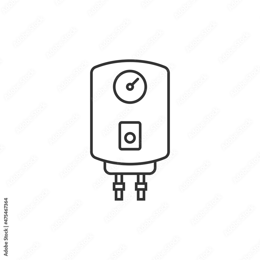 Gas boiler icon in flat style. Heater vector illustration on isolated background. Boiling sign business concept. Gas boiler icon in flat style. Heater vector illustration on isolated background. Boiling sign business concept.