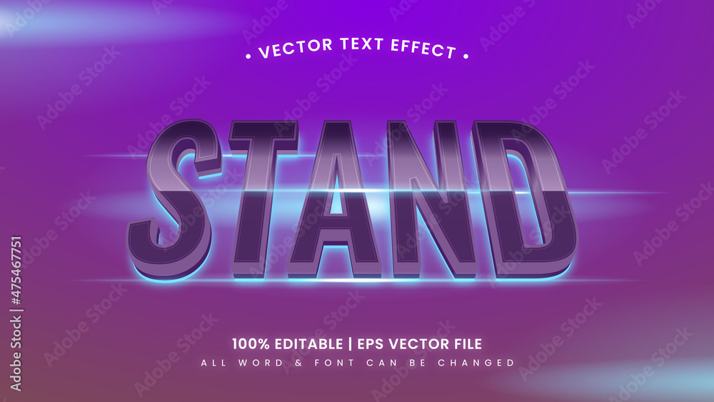 Stand Out 3d text style effect. Editable illustrator text style.