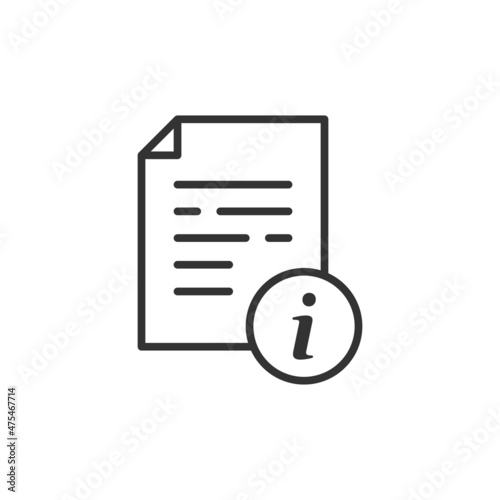 Instruction document icon in flat style. Manual vector illustration on isolated background. Paper sheet sign business concept.