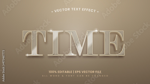 Time News 3d text style effect. Editable illustrator text style.