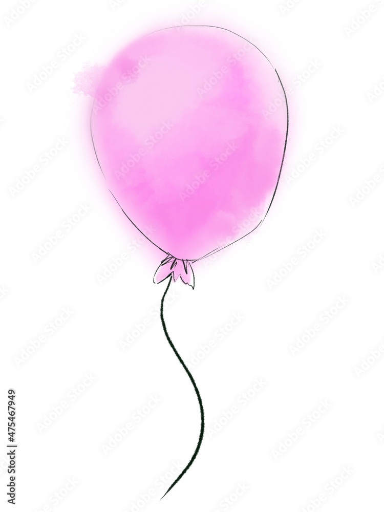 Pink balloon air celebration design. Icon for birthday or anniversary invitation design. Isolated on white background Pink balloon air celebration design. Icon for birthday or anniversary invitation design. Isolated on white background