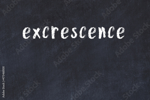 White wall with black paint inscription excrescence on it