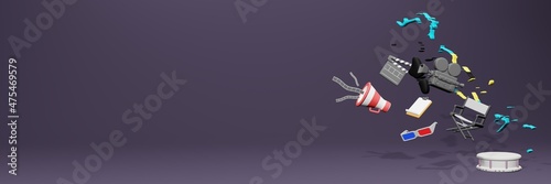 Wallpaper Mural 3d rendering of cinema in Bahama for social media and website covers Torontodigital.ca