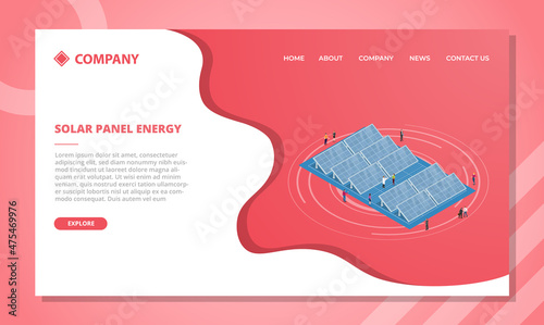 solarpanel energy blueprint concept for website template or landing homepage with isometric style